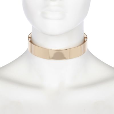 Gold Metallic Choker Necklace